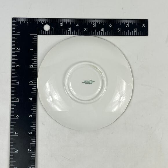 Copelands Grosvenor China England Teacup Saucer Set Purple Floral Gold Trim - Picture 14 of 15